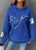 Hettegenser med hundemotiv for dame – myk og varm hoodie med lomme