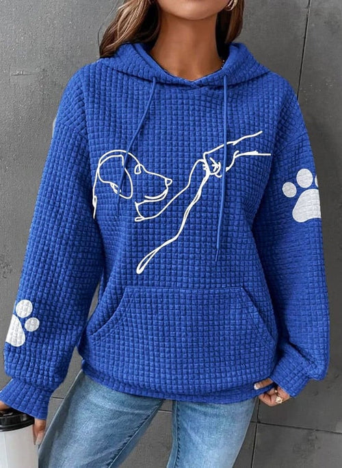 Hettegenser med hundemotiv for dame – myk og varm hoodie med lomme