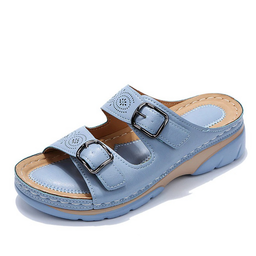 Slippers med to spenner for dame – behagelige og justerbare, fire farger