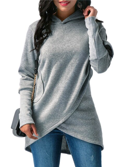 Stilig og myk hettegenser for dame – elegant hoodie i svart, blå, burgunder og grå