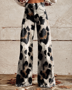 Jeans med blomstertrykk og stretch for dame – feminin og moderne