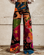 Jeans med blomstertrykk og stretch for dame – feminin og moderne