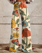 Jeans med blomstertrykk og stretch for dame – feminin og moderne