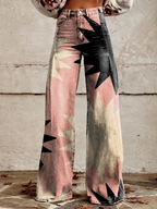 Jeans med blomstertrykk og stretch for dame – feminin og moderne