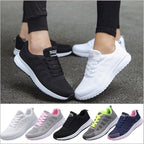 Komfortsneakers i mesh med snøring for dame – lette med EVA-såle
