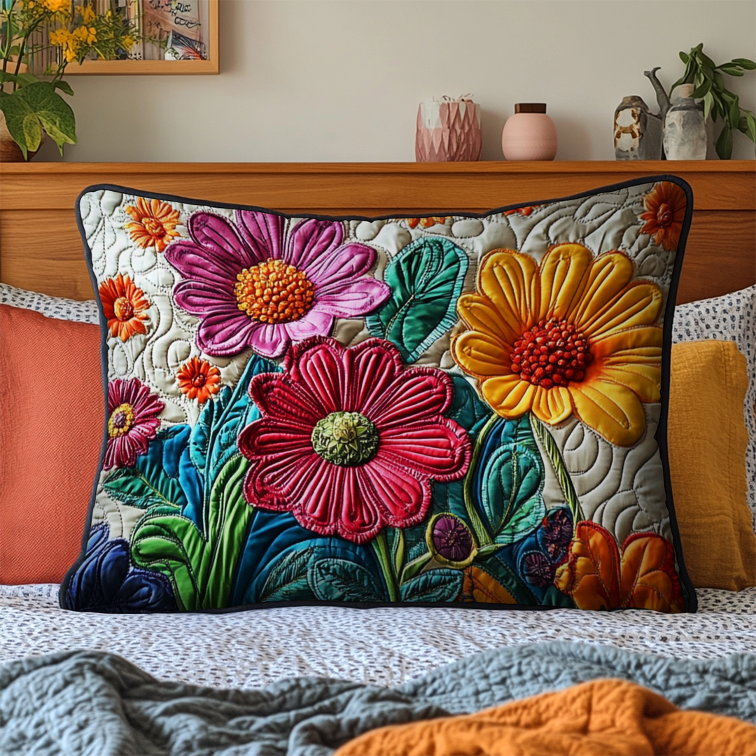 Putetrekk - Blomster i sterke farger