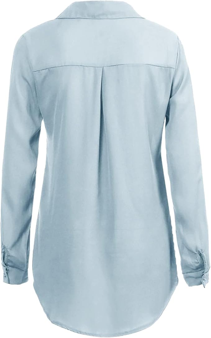 Elegant chiffonbluse for dame – lett og feminin bluse i sju farger