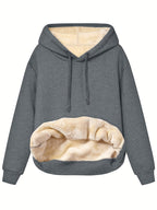 Varm hettegenser i fleece for dame – myk og lun hoodie til vinteren