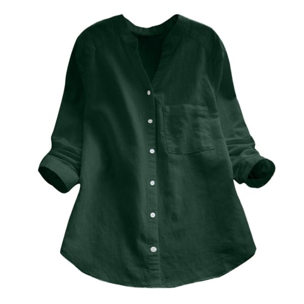 Langermet bluse i linlook for dame – luftig og klassisk bluse i sju farger