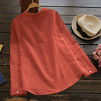Langermet bluse i linlook for dame – luftig og klassisk bluse i sju farger