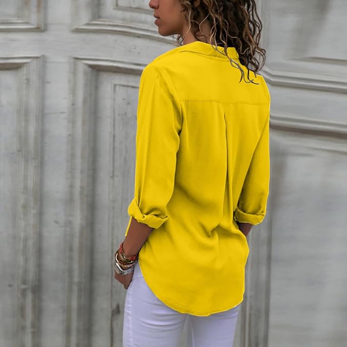 Elegant chiffonbluse for dame – lett og feminin bluse i sju farger