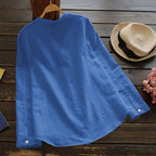 Langermet bluse i linlook for dame – luftig og klassisk bluse i sju farger
