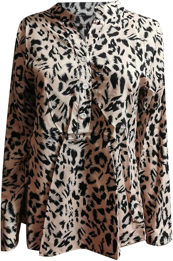 Bluse med leopardmønster for dame – trendy og feminin topp