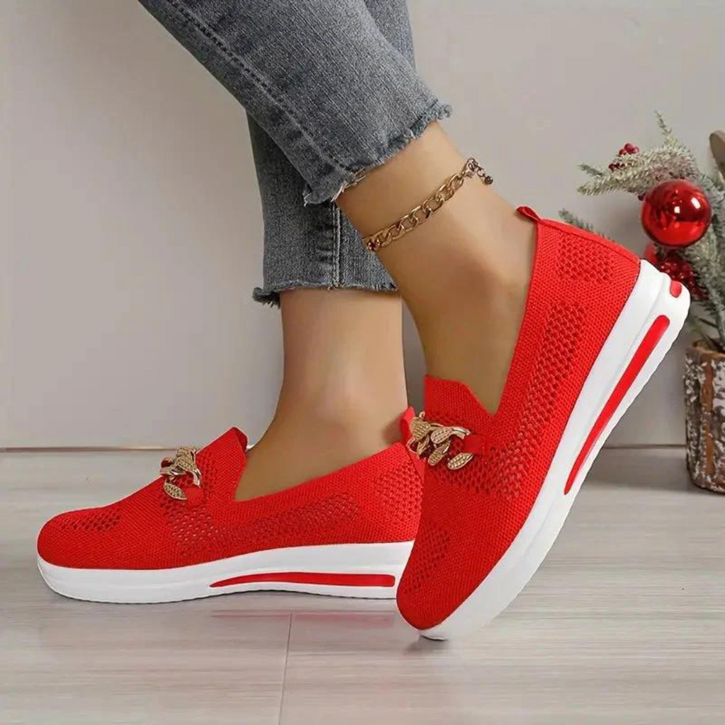 Slip-on sneakers i pustende mesh for dame – lette og luftige