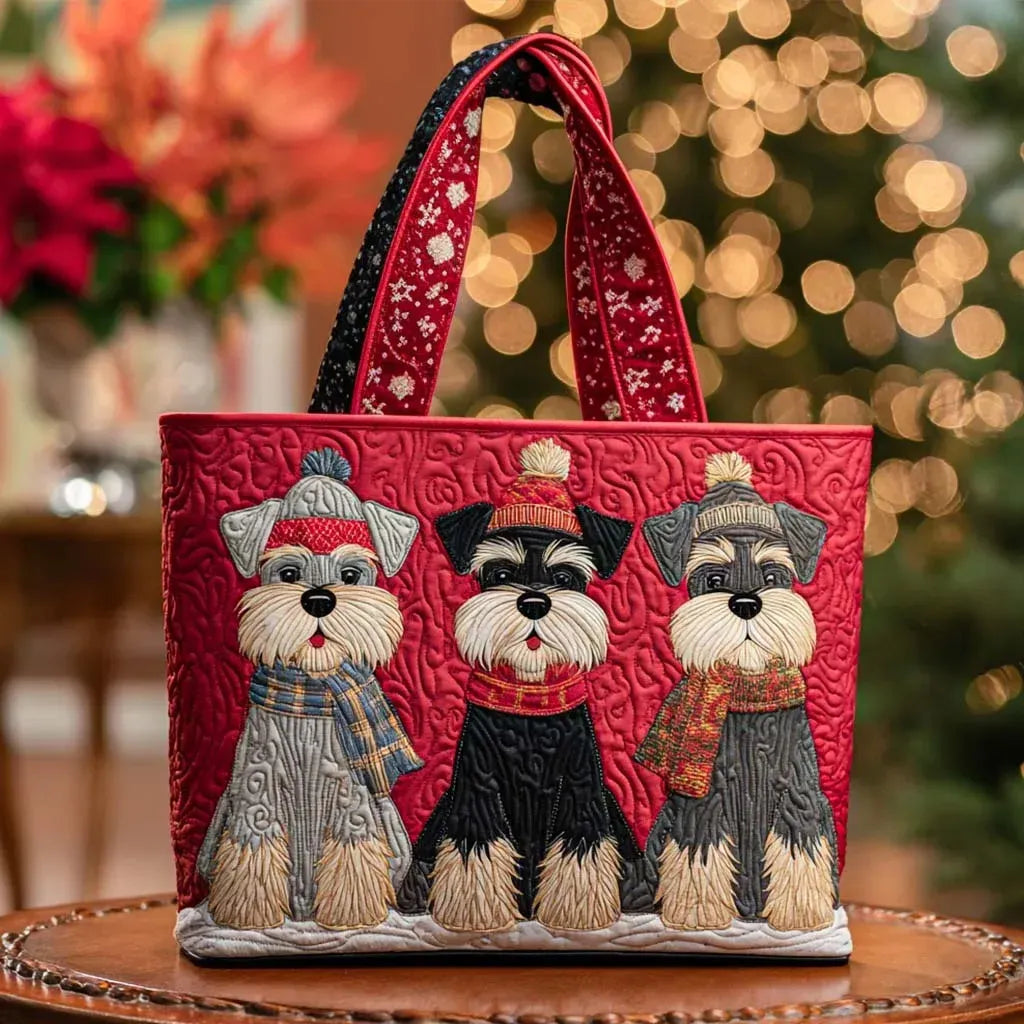 Håndlaget veske - Schnauzer-trio