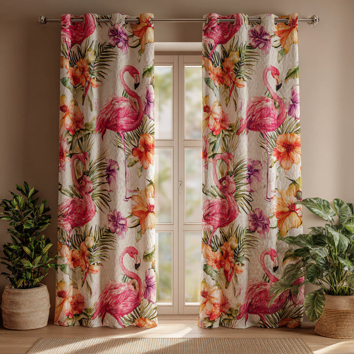 Gardiner - Flamingoer blant tropiske blomster