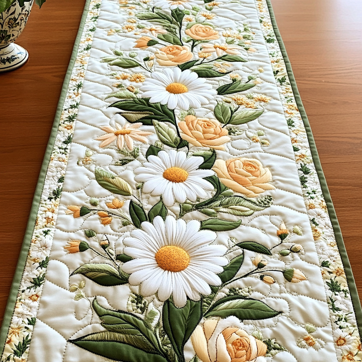 Bordløper - Hvite margeritter i blomsterprakt