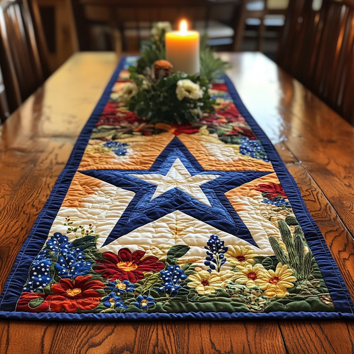 Bordløper - Blå stjerne med klokkeblomster