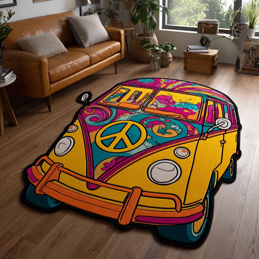 Formteppe - Hippiebuss i bohemstil