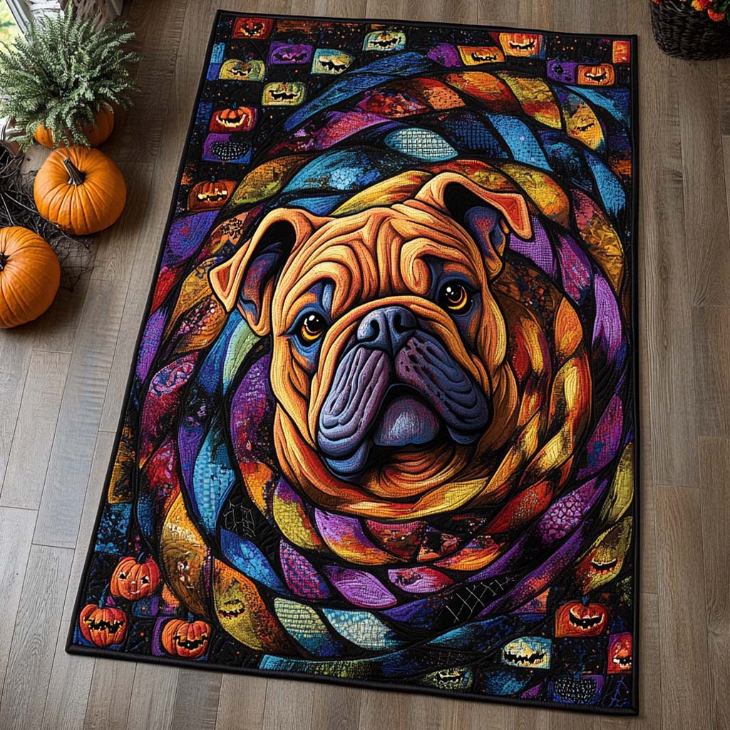 Teppe - Bulldog i fargeeksplosjon