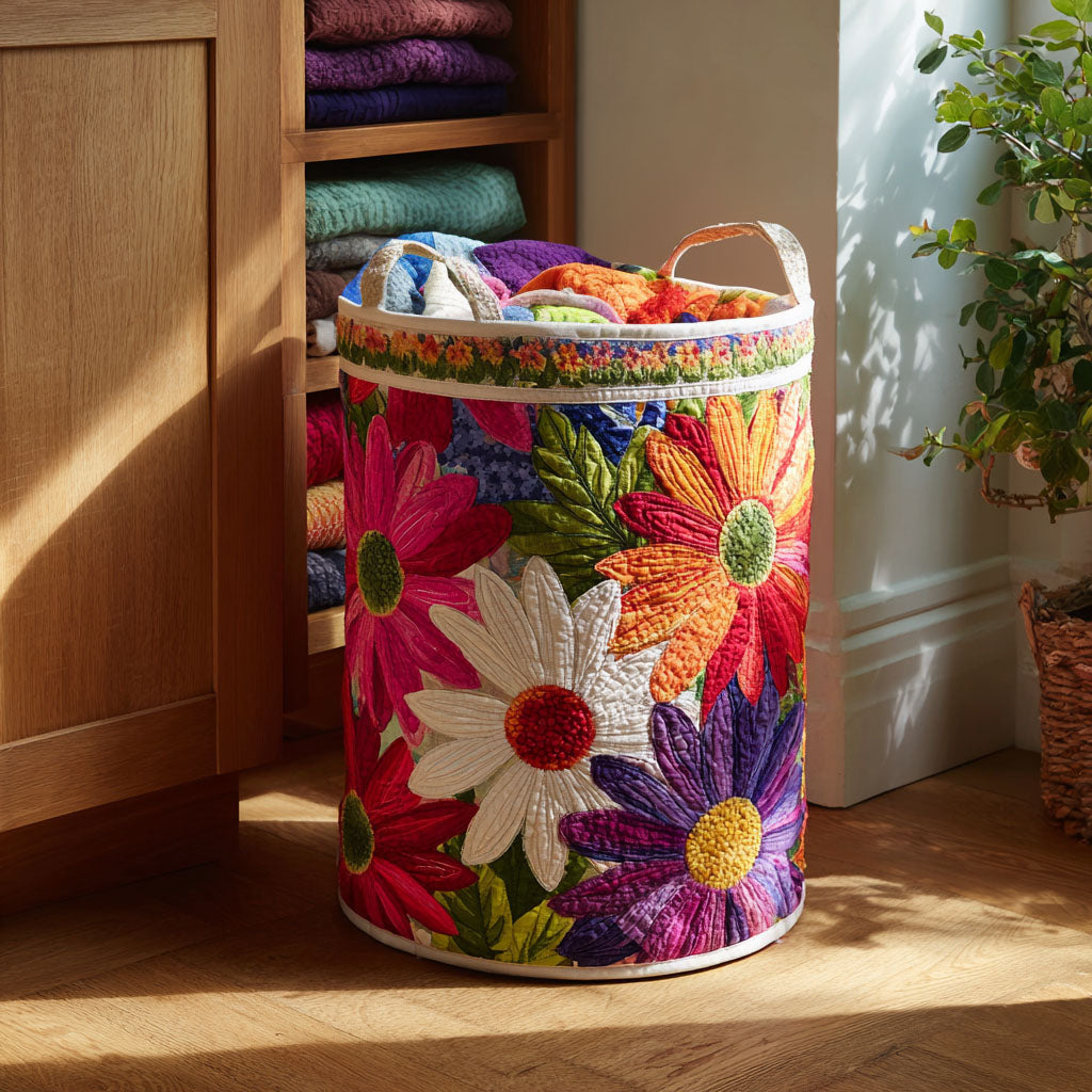 Fargerik Blomstereng med Margeritter Vaskekurv