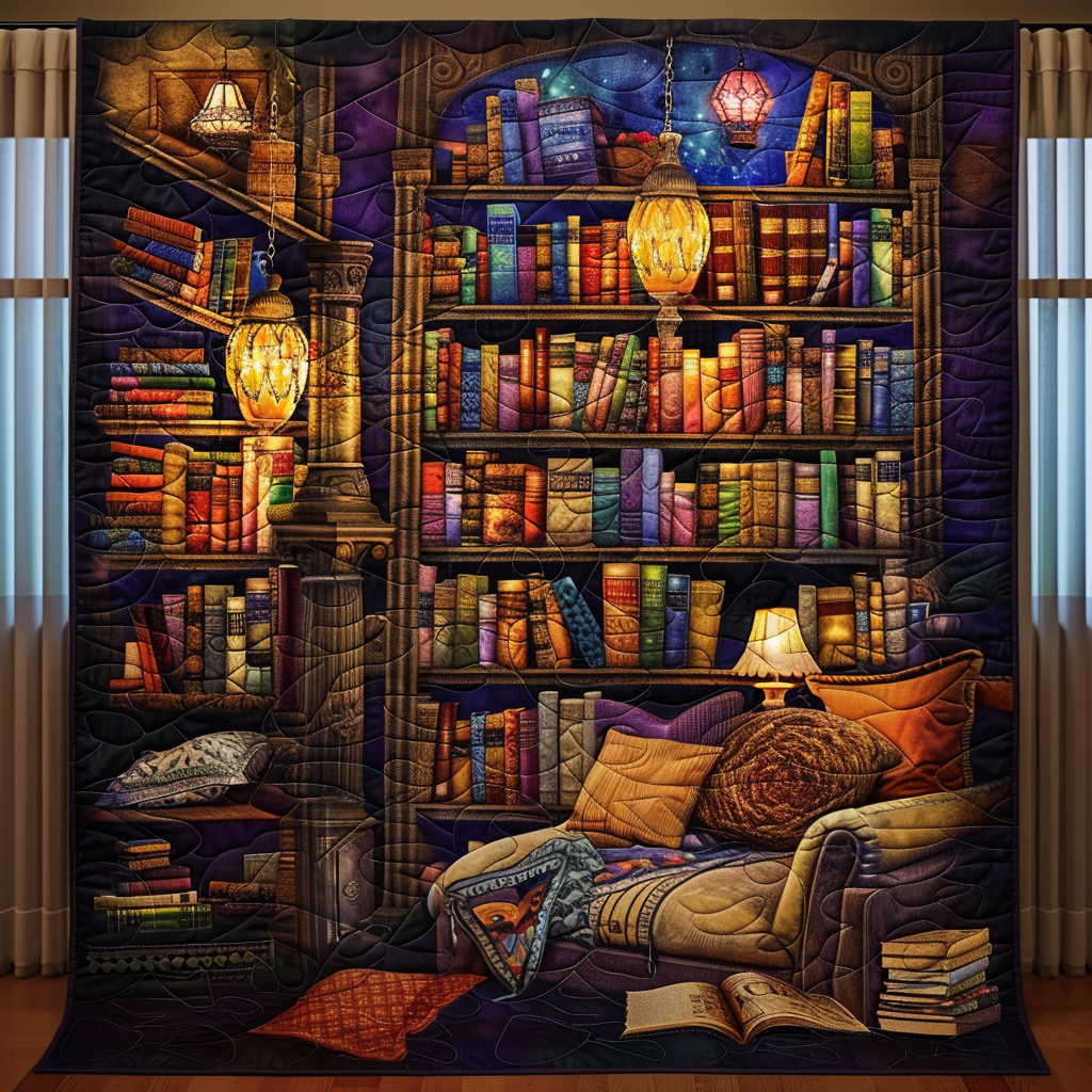 Quiltet pledd - Bibliotek i fantasistil