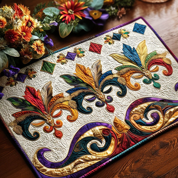 Bordbrikke - Blomsterornament i sterke farger