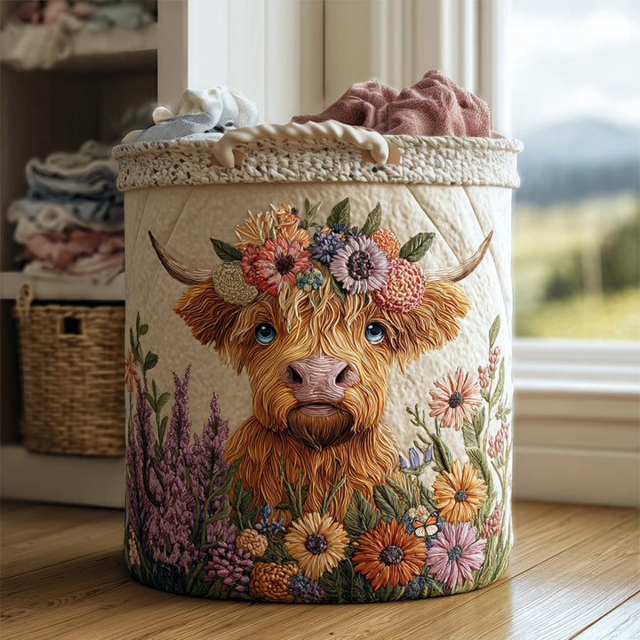 Høylandsku med Blomsterkrans Vaskekurv
