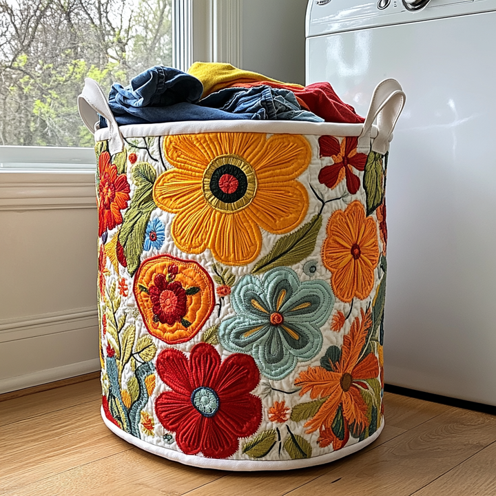 Fargerike Retroblomster Vaskekurv