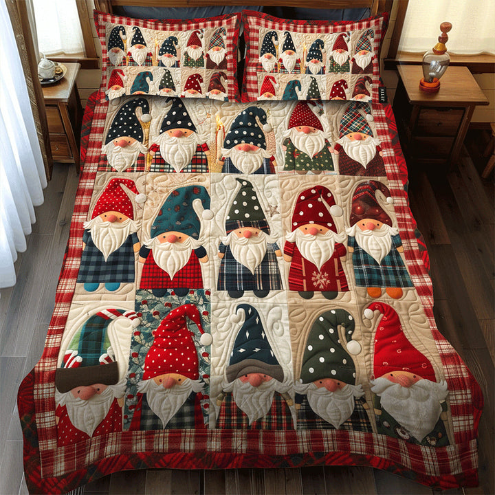 Sengesett 3 deler - Nisser i patchwork