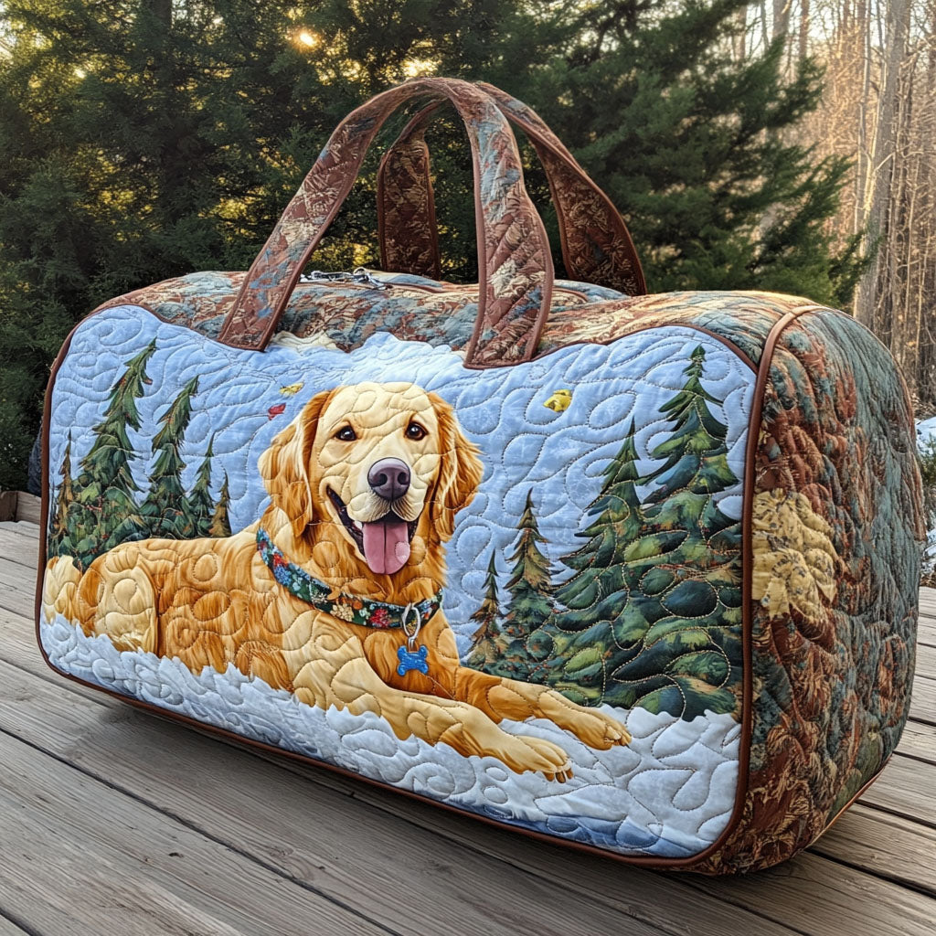 Reiseveske - Golden retriever ved skogen