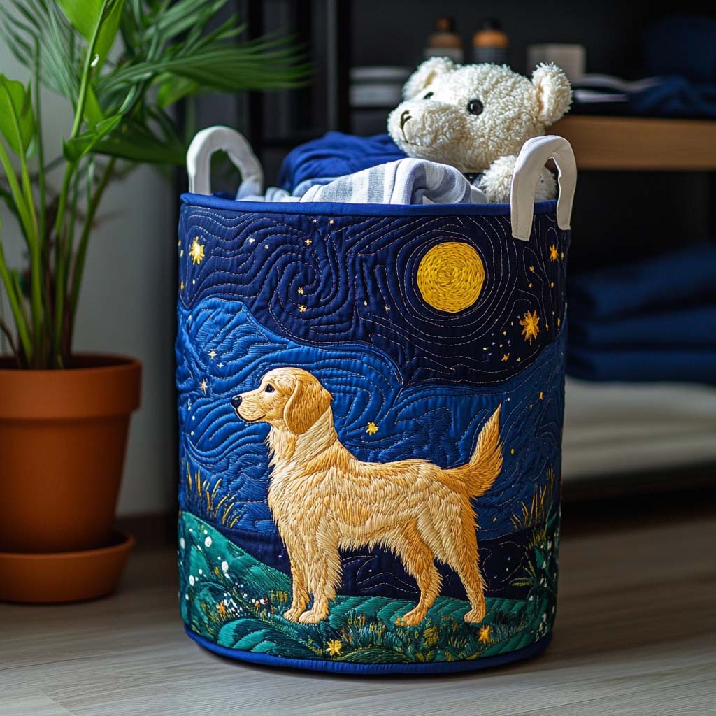 Golden Retriever i Stjernenatt Vaskekurv