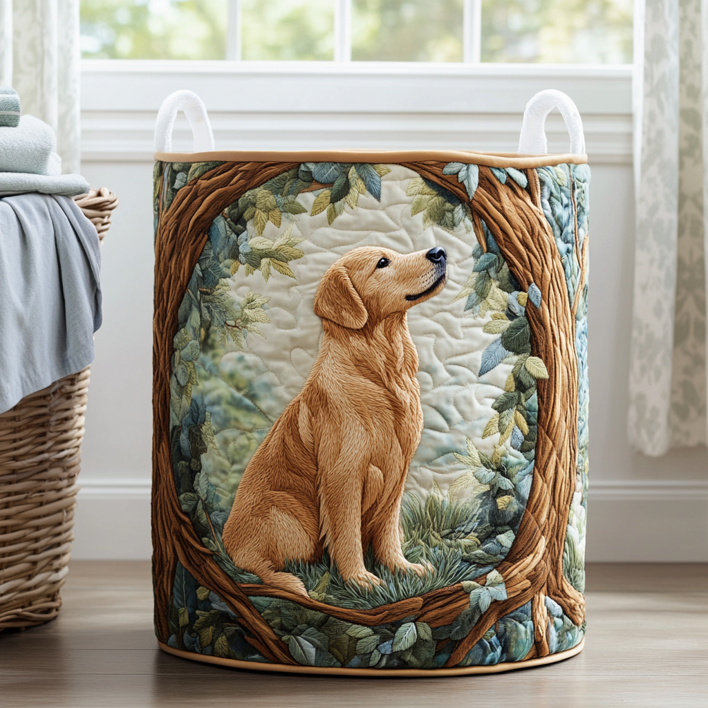 Golden Retriever om Høsten Vaskekurv