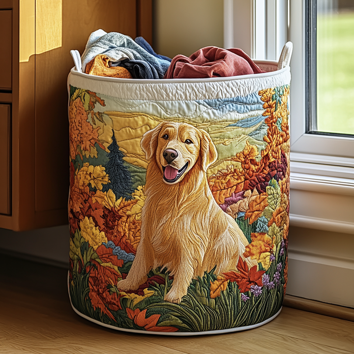 Golden Retriever om Høsten Vaskekurv