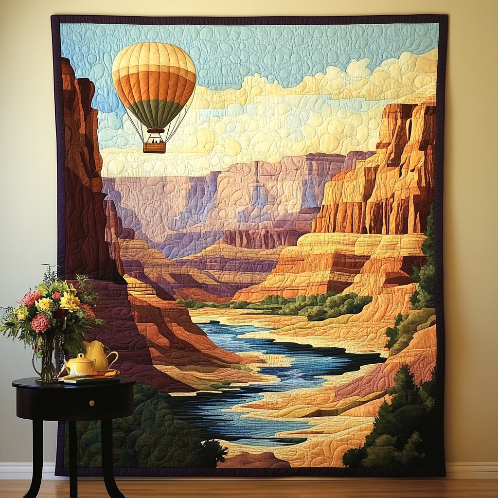 Veggteppe - Luftballong over Grand Canyon