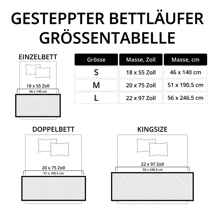 Sengeløper - Rød julestjerne med bjeller