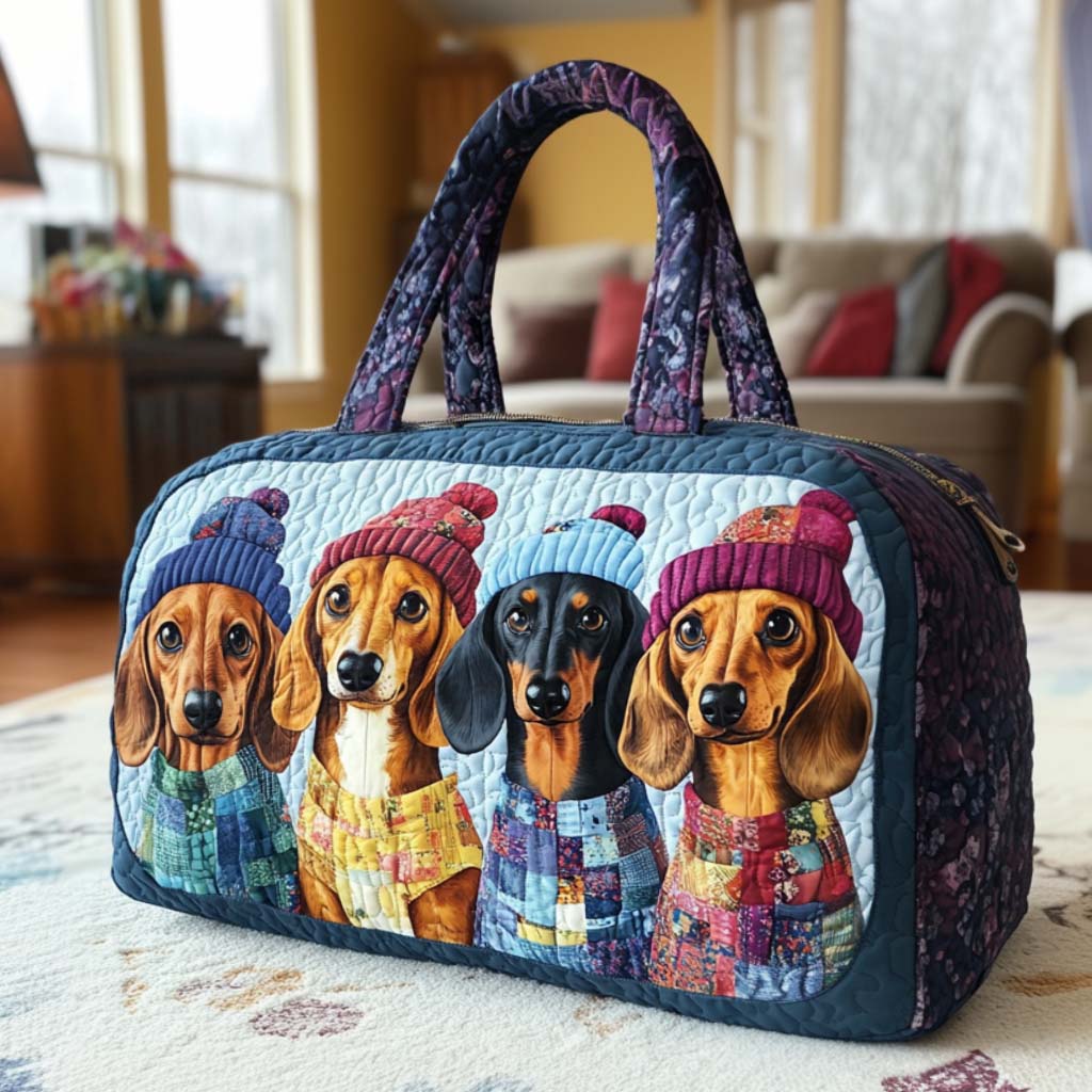 Reiseveske - Dachshunder med vinterluer
