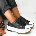 Plattform sneakers i canvas for dame – slip-on med EVA-demping