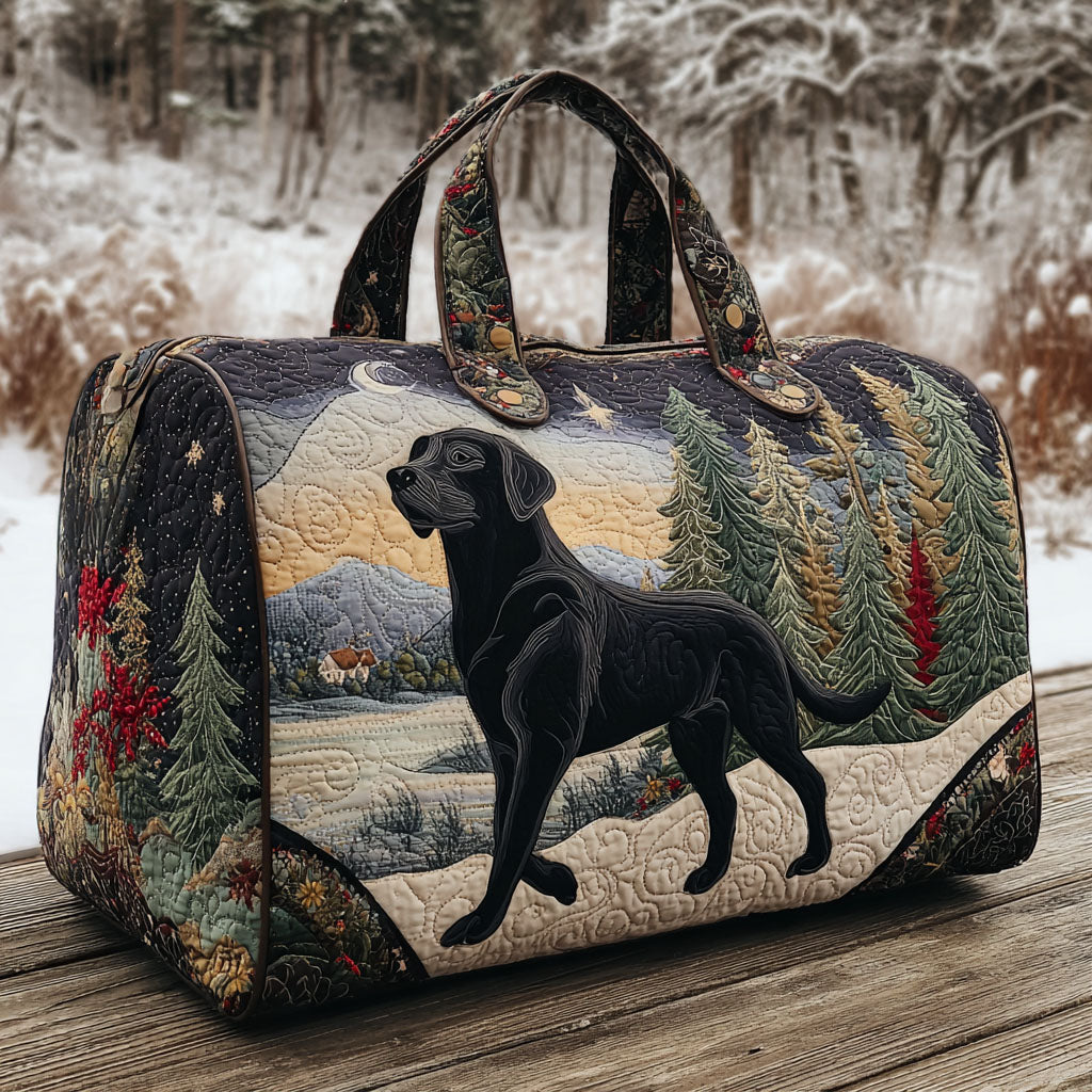 Reiseveske - Svart labrador i vinterlandskap