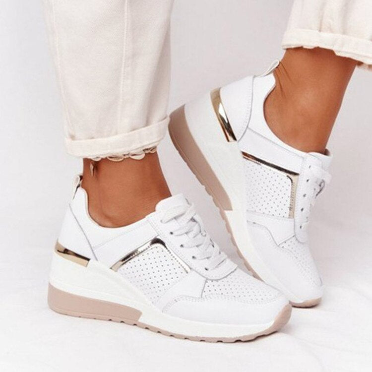 Komfortsneakers med myk og tykk såle for dame – fem farger