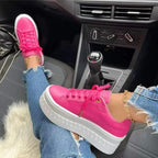 Chunky sneakers med tykk såle for dame – behagelige snøresko i seks farger