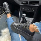 Chunky sneakers med tykk såle for dame – behagelige snøresko i seks farger