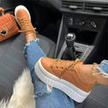 Chunky sneakers med tykk såle for dame – behagelige snøresko i seks farger