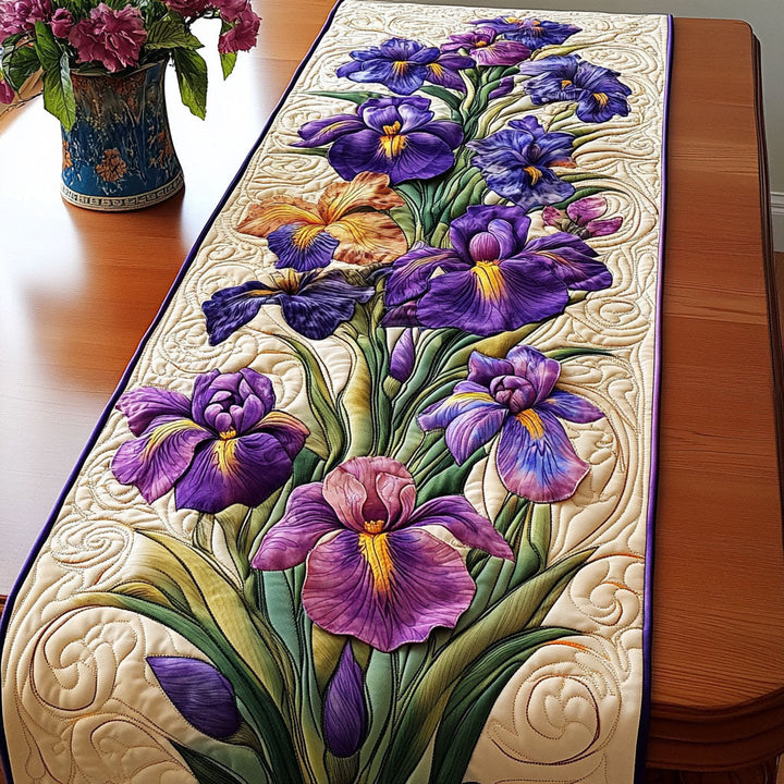 Bordløper - Lilla iris i blomst