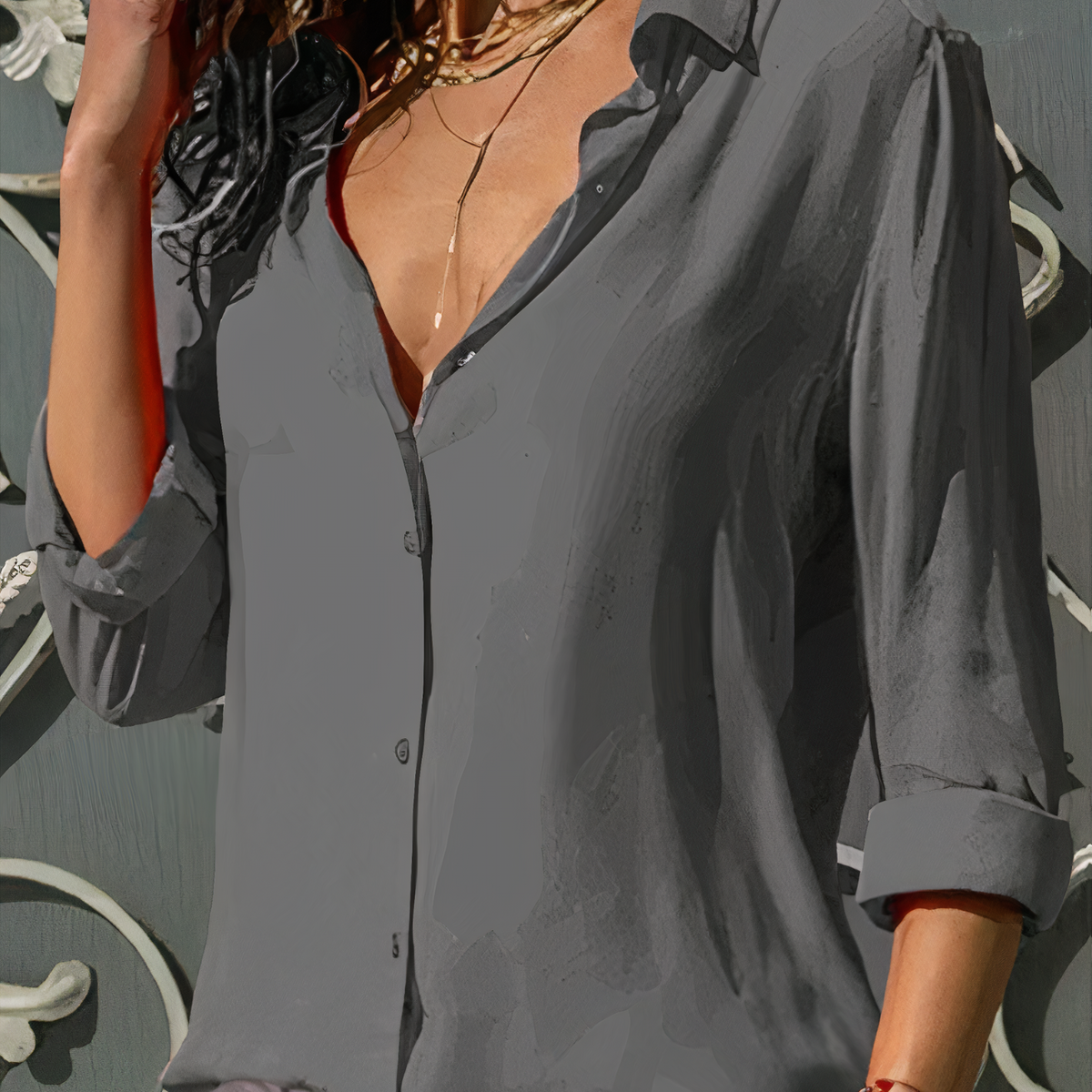 Elegant chiffonbluse for dame – lett og feminin bluse i sju farger
