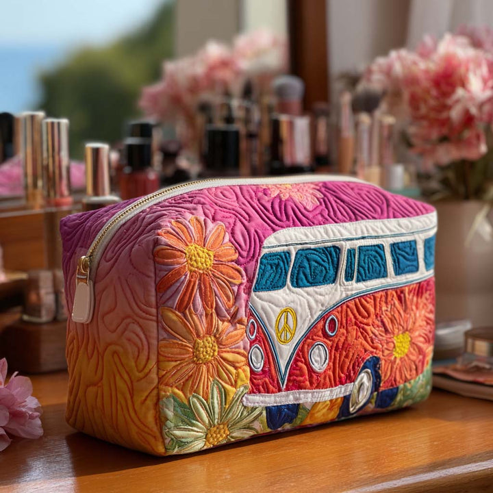 Sminkepung - Hippiebuss blant blomster