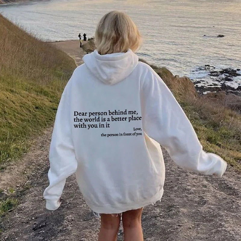 Unisex hettegenser med trykt budskap – myk hoodie i ti farger