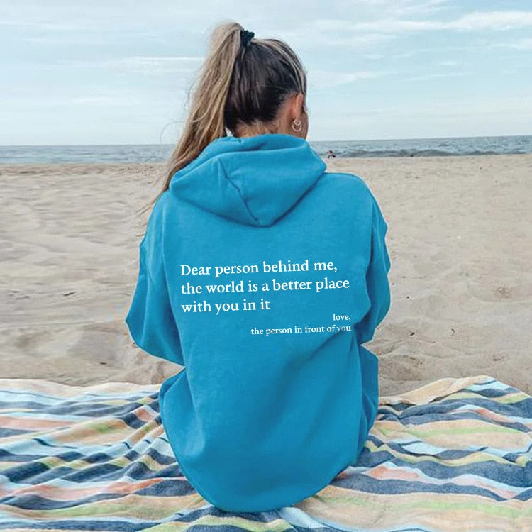 Unisex hettegenser med trykt budskap – myk hoodie i ti farger