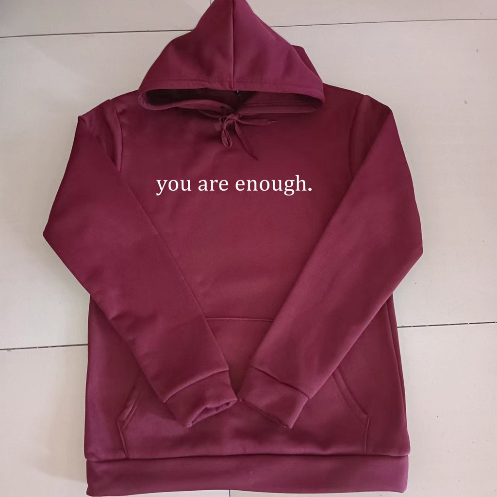 Unisex hettegenser med trykt budskap – myk hoodie i ti farger