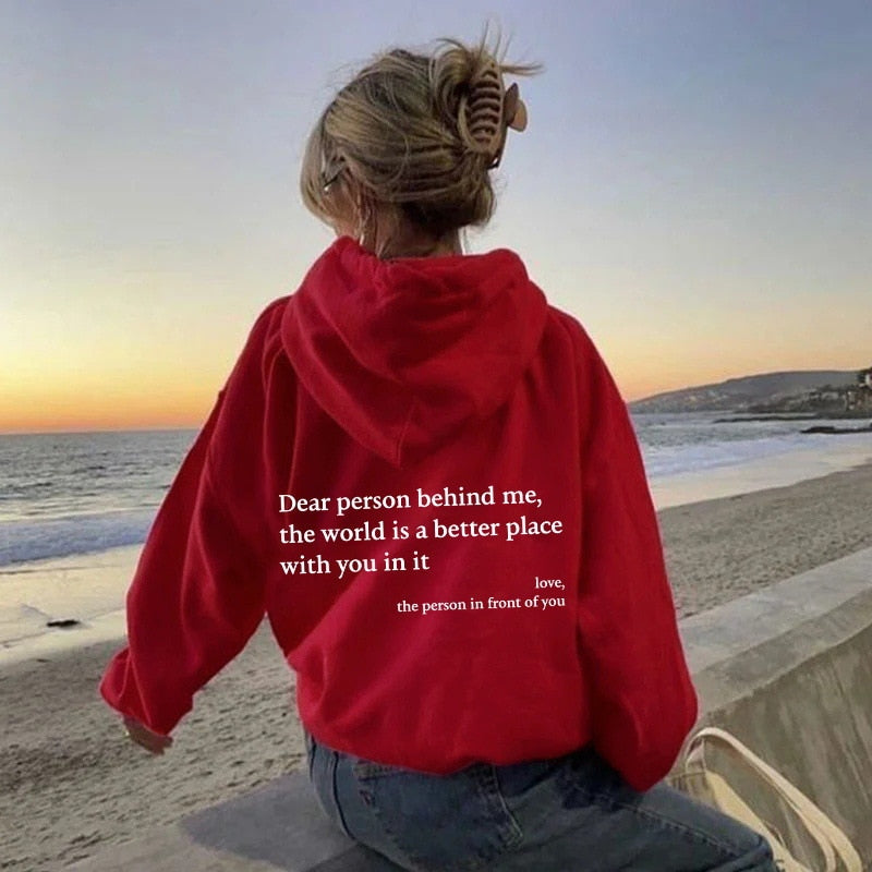 Unisex hettegenser med trykt budskap – myk hoodie i ti farger